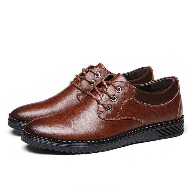 Solid Handmade Lace Up Shoes