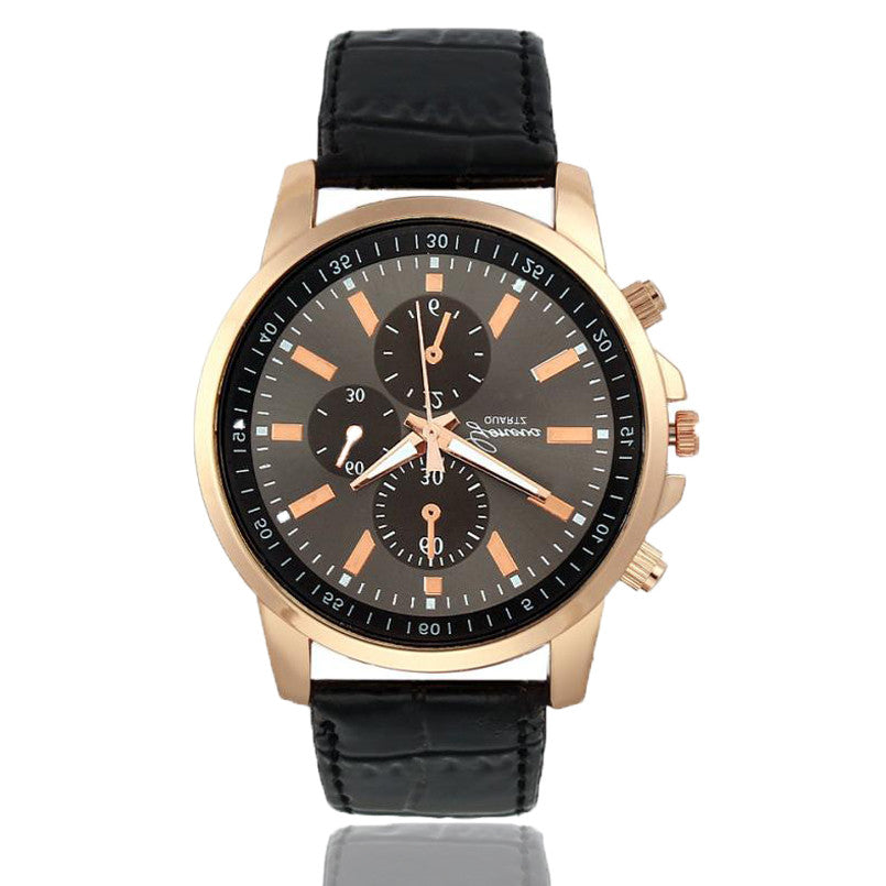 Unisex Faux Leather Geneva Watch