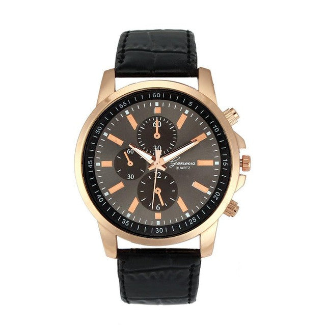 Unisex Faux Leather Geneva Watch