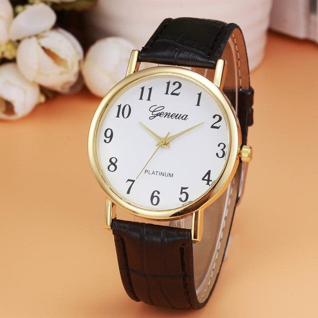 Casual Faux Leather Quartz Wrist Watch