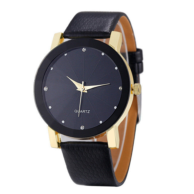 Leather Band Quartz Wristwatch