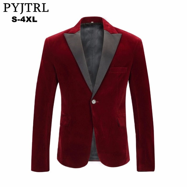 Men's Autumn Winter Velvet Blazer