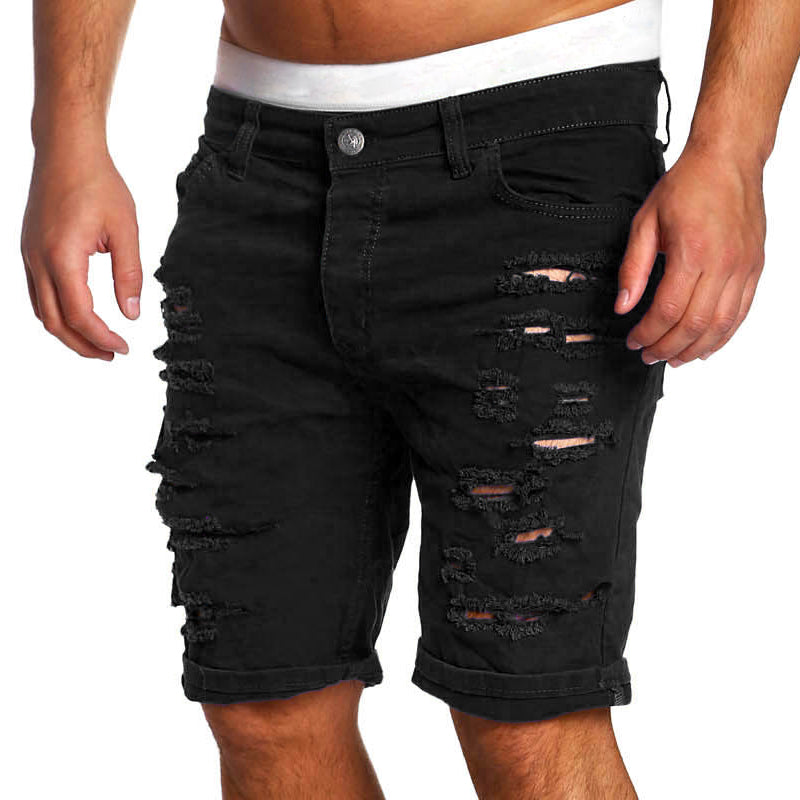 Ripped Black Jeans Shorts