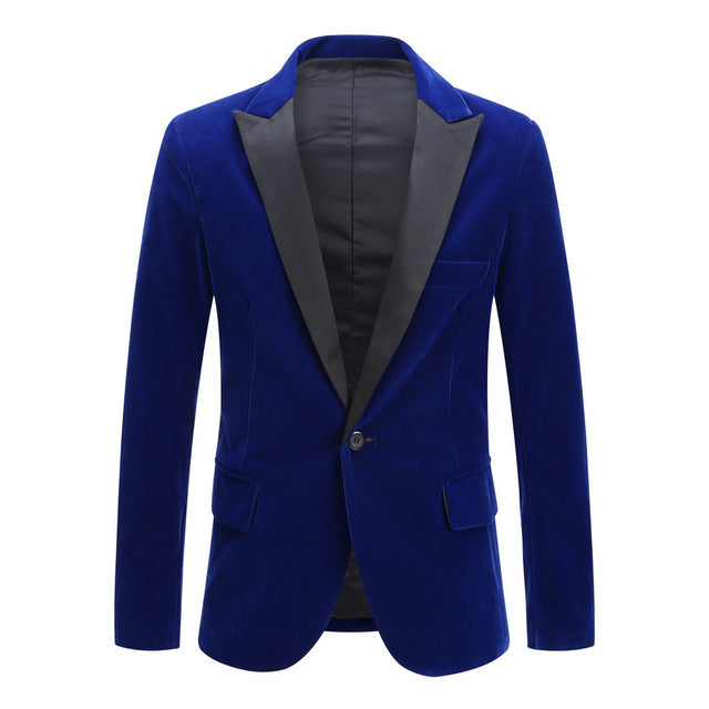 Men's Autumn Winter Velvet Blazer