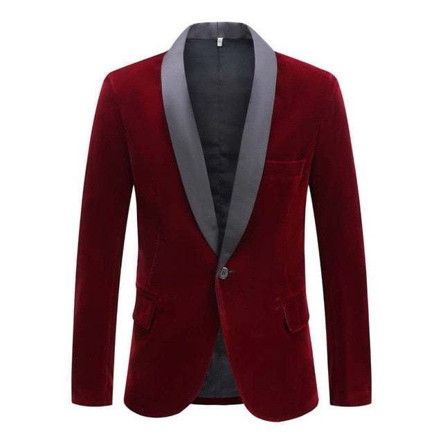 Men's Autumn Winter Velvet Blazer
