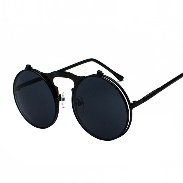 Retro Metal Flip Sunglasses