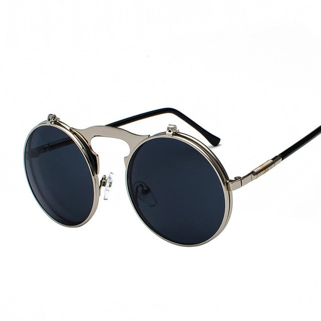 Retro Metal Flip Sunglasses