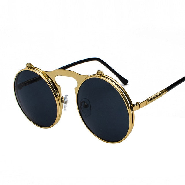 Retro Metal Flip Sunglasses