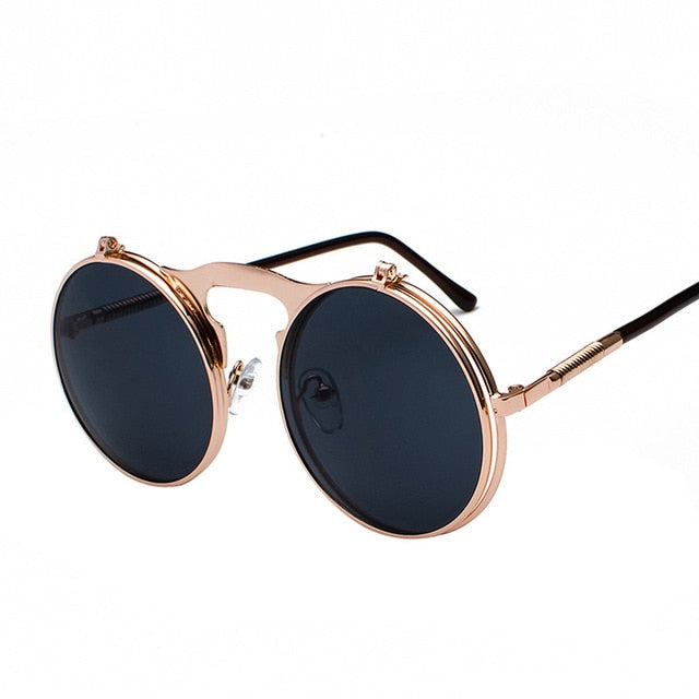 Retro Metal Flip Sunglasses