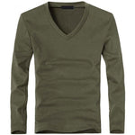V-Neck Long Sleeve Men T Shirt