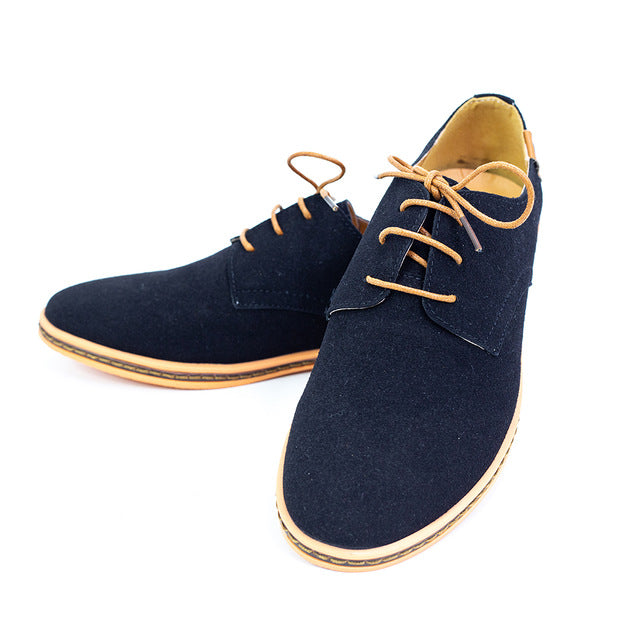 Casual Suede Leather Oxford Lace Up Shoes