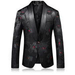 Black and Red Masculino Slim Blazer