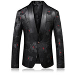 Black and Red Masculino Slim Blazer