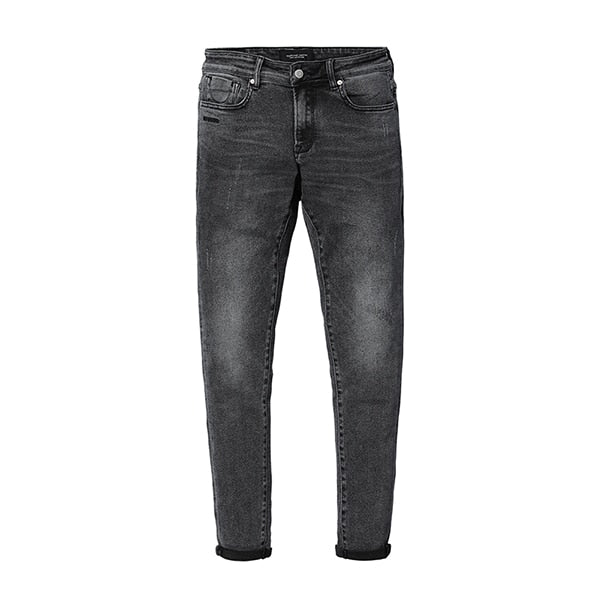 Scratched Casual Denim Jeans